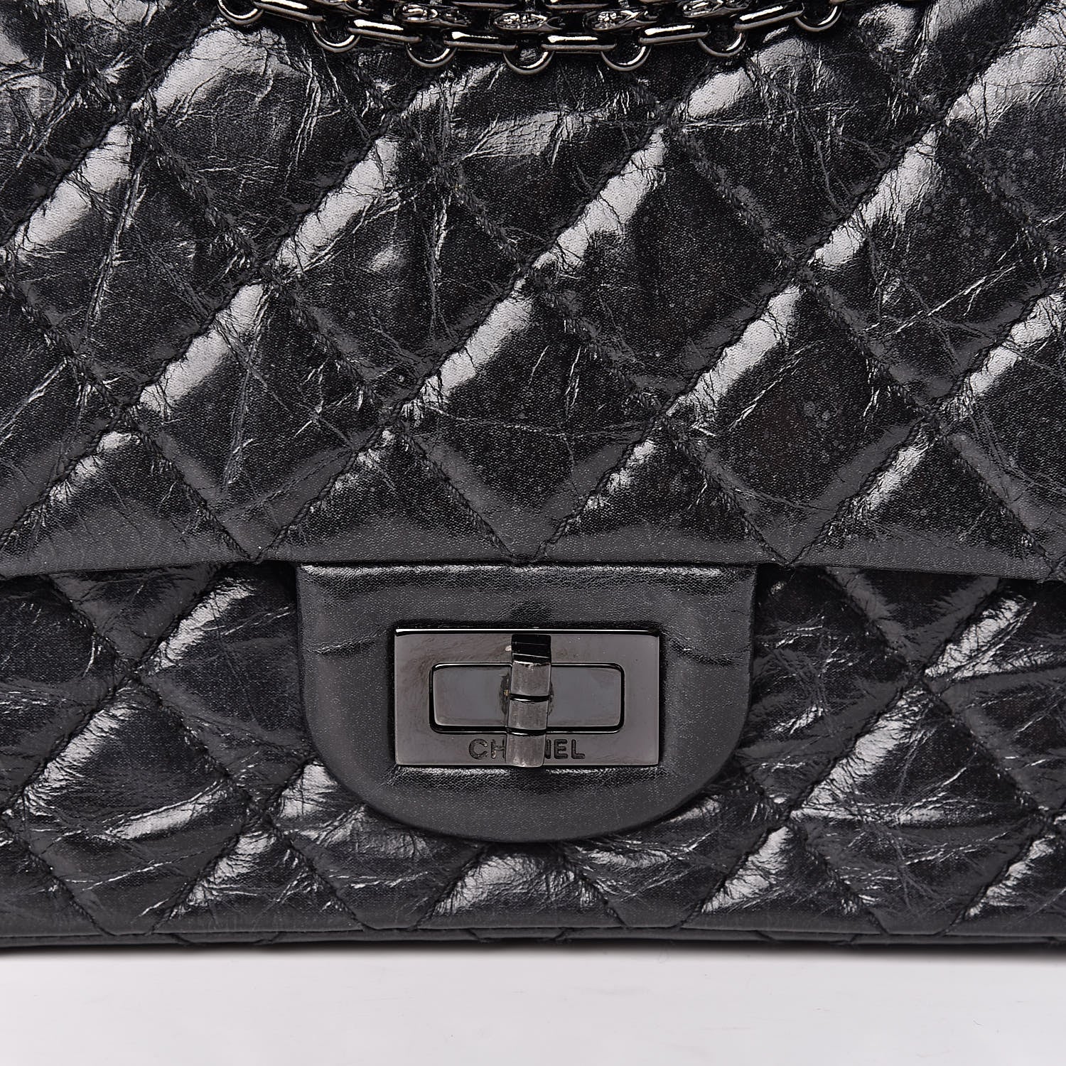 Chanel Aged Calfskin Quilted 2.55 Reissue 225 Flap So Black 10 of 11