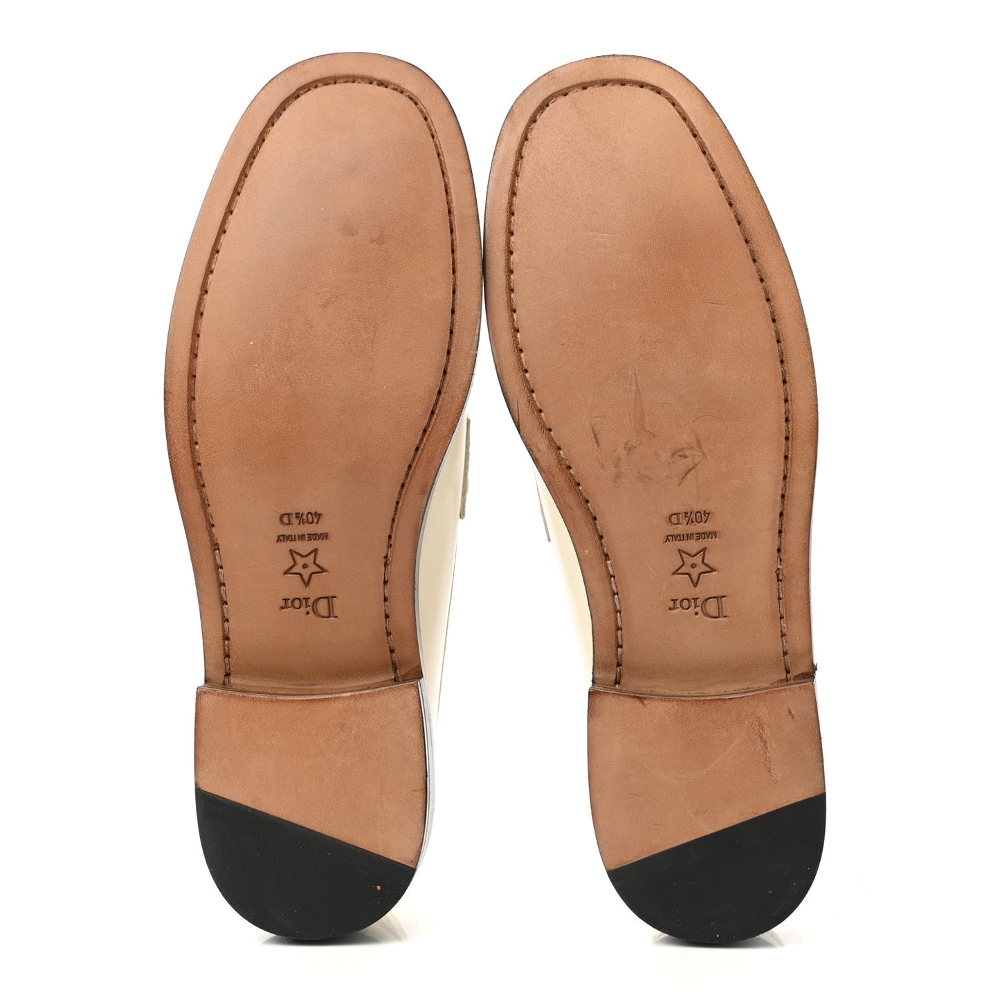Brushed Calfskin Dior Code 15mm Loafers 40.5 Off White