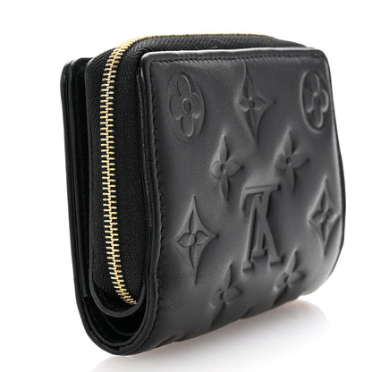 Louis Vuitton Lambskin Embossed Monogram Lou Coussin Wallet Black 3 of 7