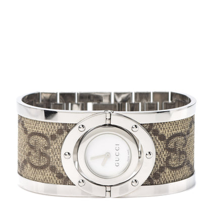 Gucci Stainless Steel Canvas Mother of Pearl 33mm Twirl Monogram Quartz Watch 2 of 7