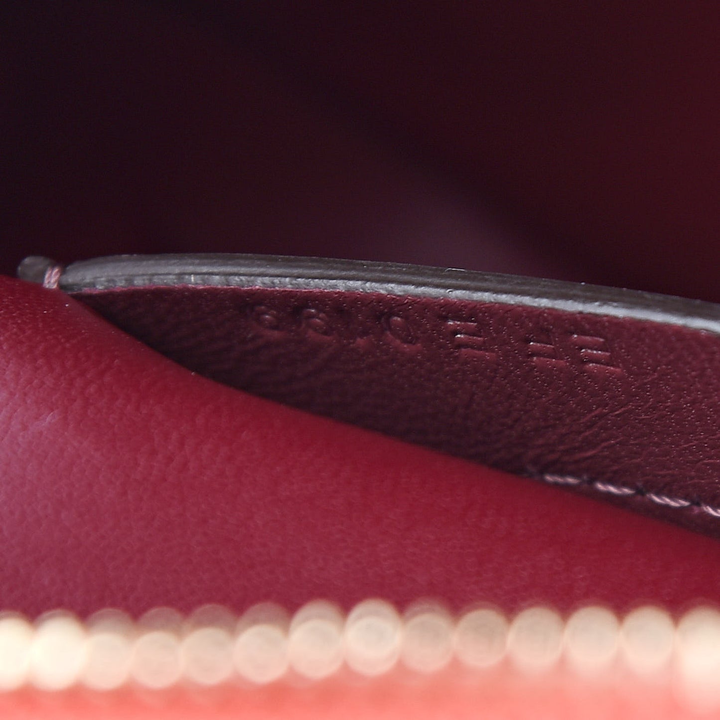 Calfskin Crocodile Embossed Eden Round Red