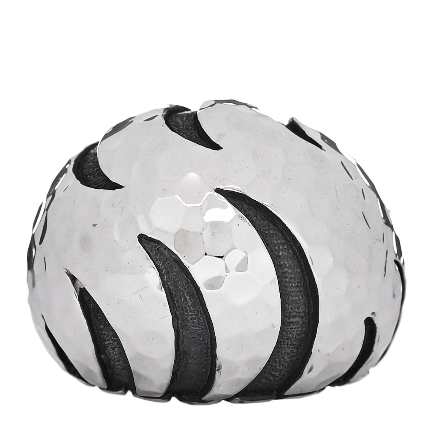 Sterling Silver Palu Macan Hammered Dome Ring 54 7