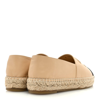 Chanel Lambskin CC Espadrilles 38 Beige Black 4 of 9