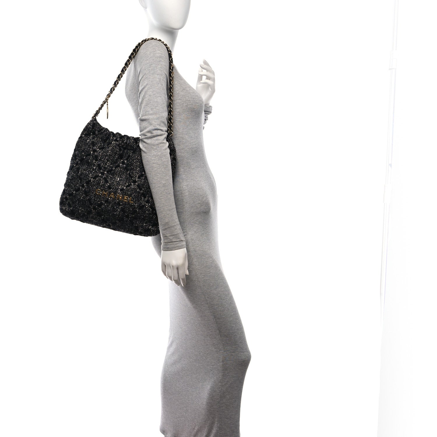 Chanel Tweed Quilted Chanel 22 Black Ecru 2 of 10