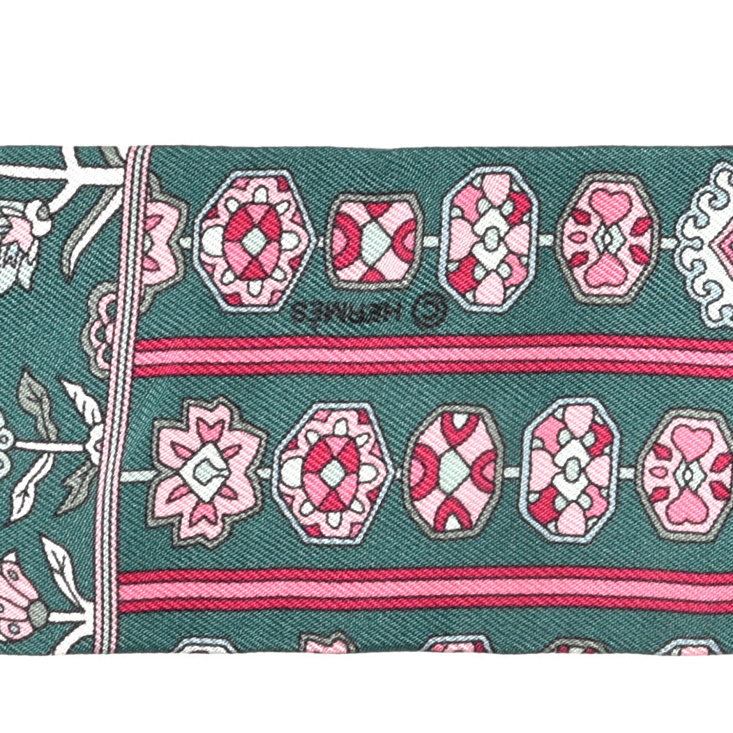 Hermes Silk Tapis Persans Twilly Lagon Vert Rose 3 of 4