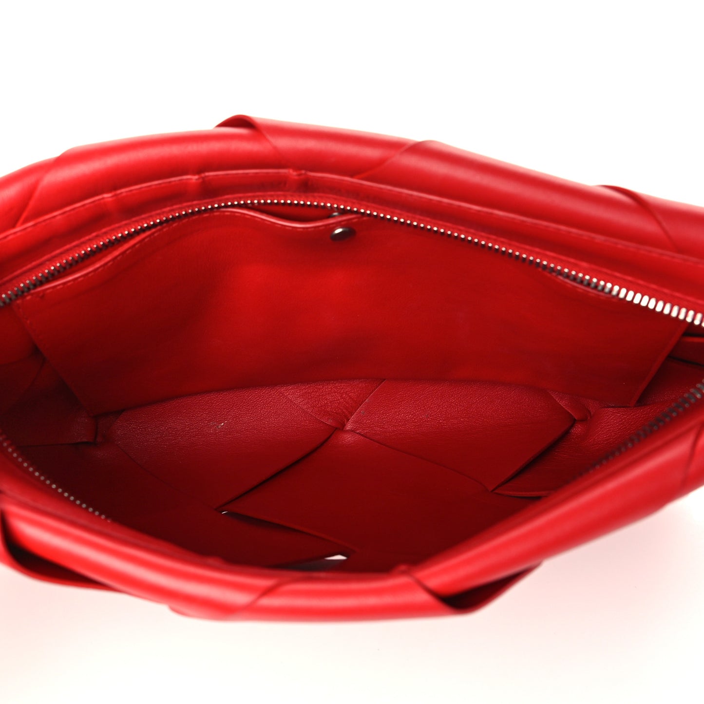 Nappa Maxi Blown Up Intrecciato Pouch Clutch Red