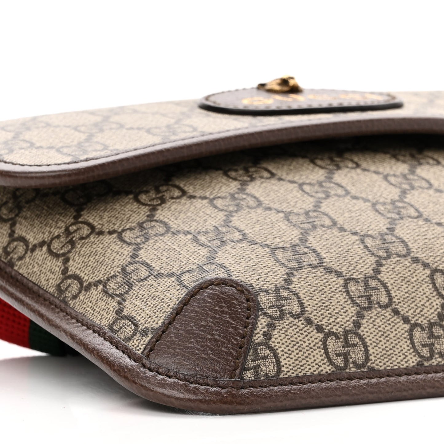 GG Supreme Monogram Neo Vintage Web Belt Bag Brown