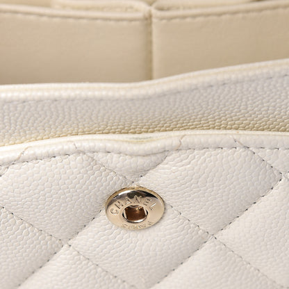 Chanel Caviar Quilted Medium Double Flap White 13 of 14