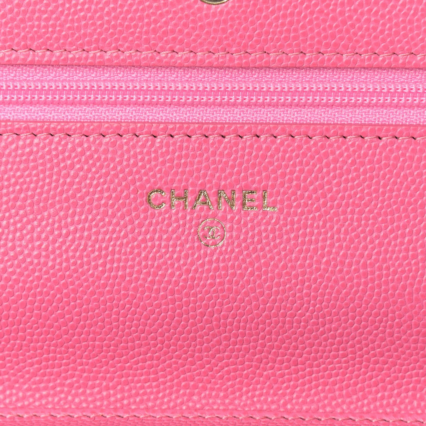 Caviar Quilted Wallet on Chain WOC Pink