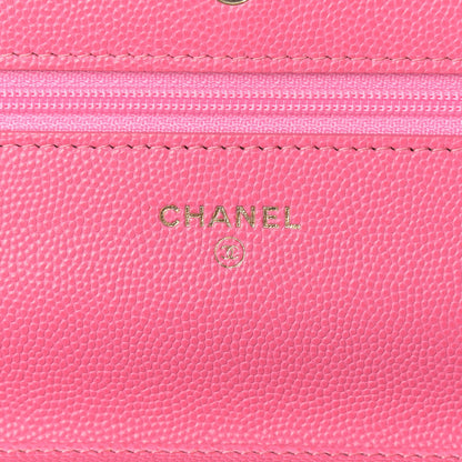 Chanel Caviar Quilted Wallet on Chain WOC Pink 6 of 11