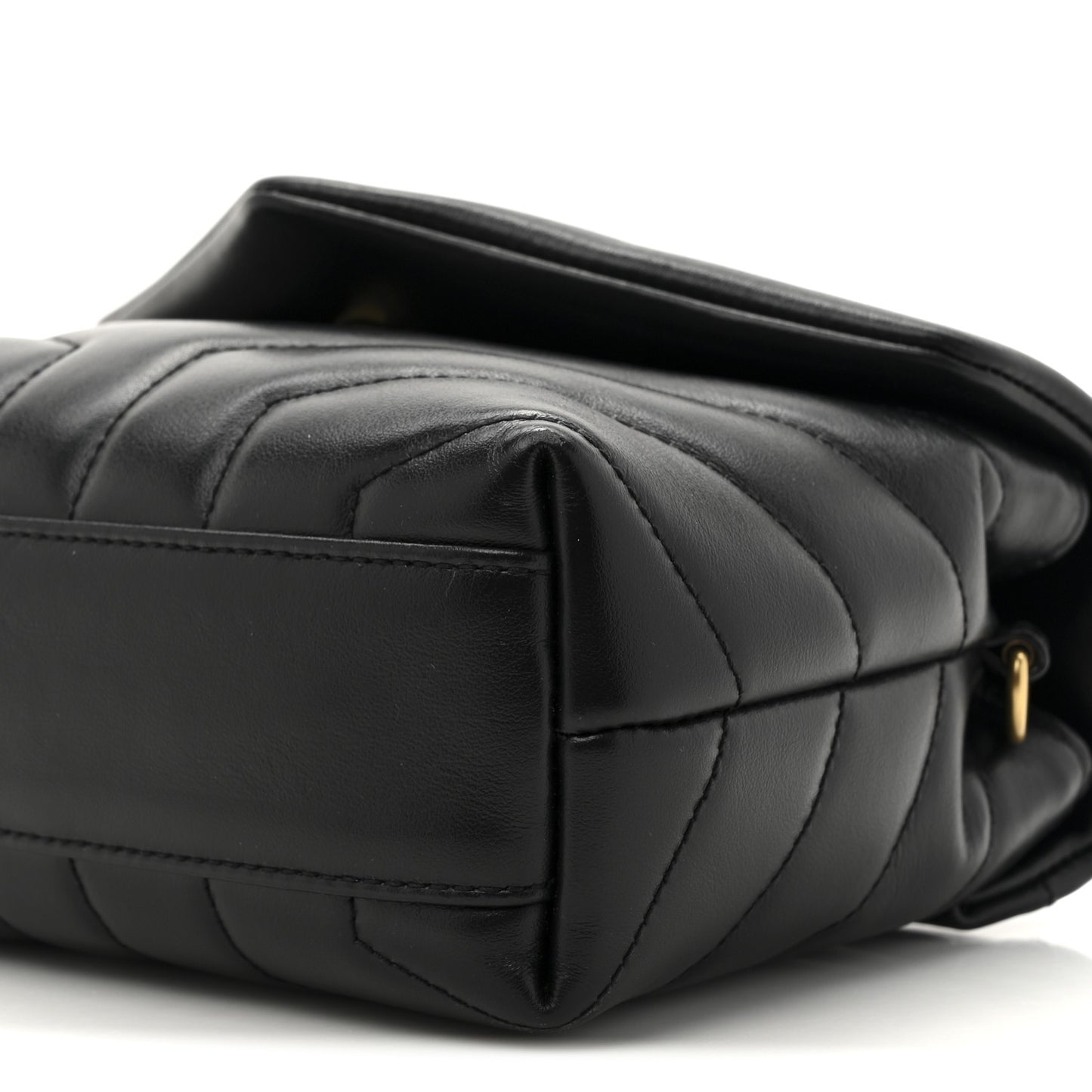 Calfskin Y Quilted Monogram Toy Loulou Crossbody Bag Black