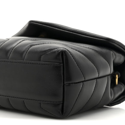 Saint Laurent Calfskin Y Quilted Monogram Toy Loulou Crossbody Bag Black 9 of 14
