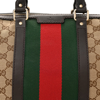 Gucci Monogram Vintage Web Medium Boston Dark Brown 8 of 16