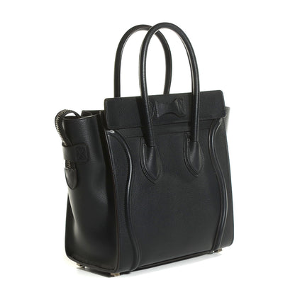 Celine Drummed Calfskin Micro Luggage Black 3 of 8