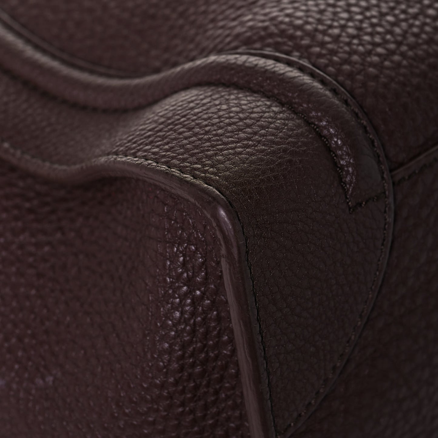 Pebbled Calfskin Mini Luggage Chocolate