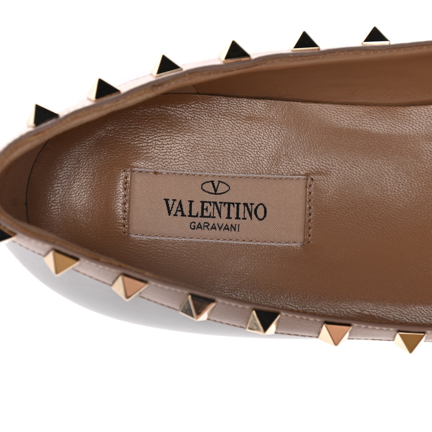 Calfskin Nappa Rockstud Ballerina Flats 40 Sky Sorbet Poudre