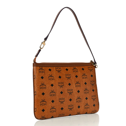 MCM Visetos Liz Shopper Tote Pouch Cognac 3 of 9