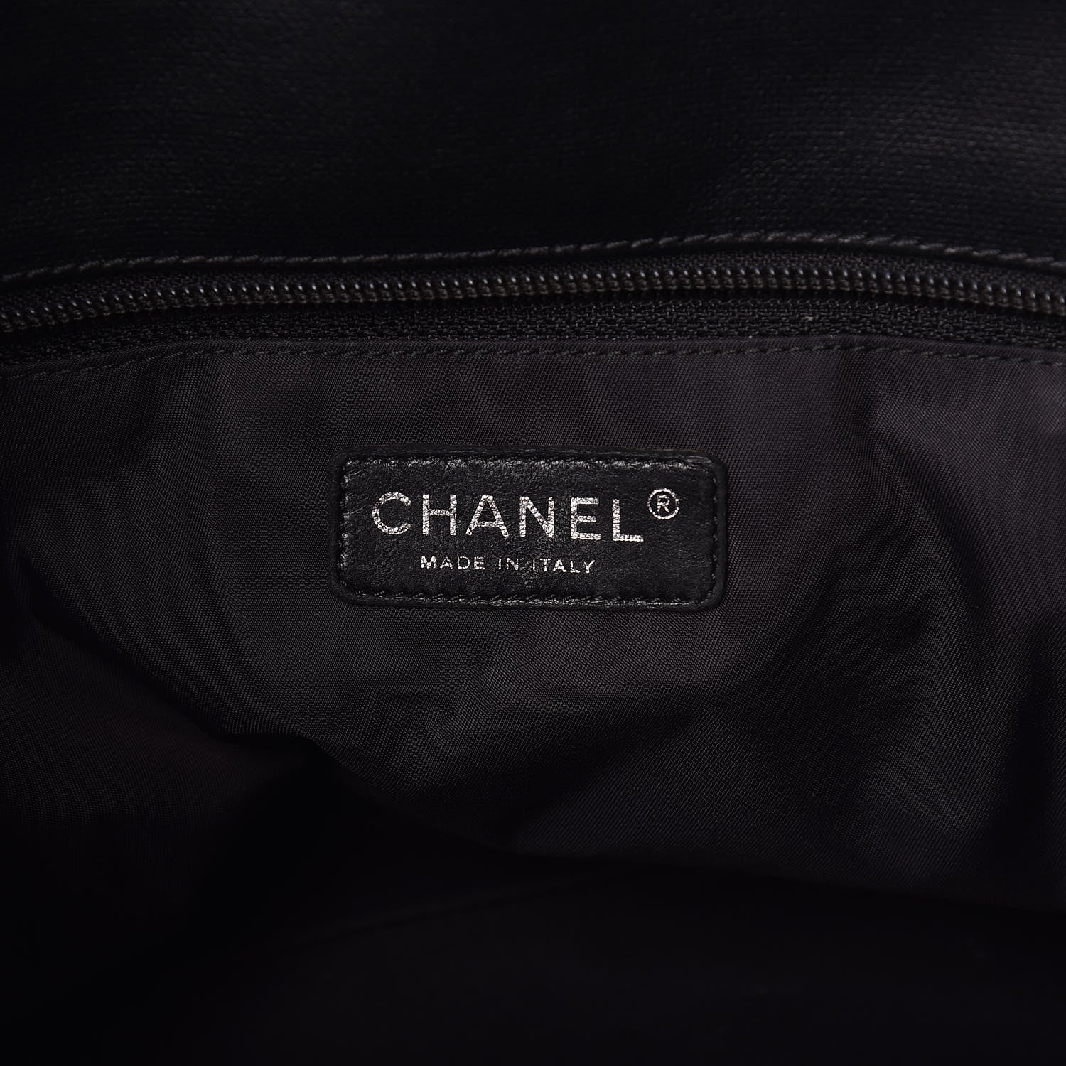 Chanel Coated Canvas Quilted Large Paris Biarritz Tote Black 6 of 10