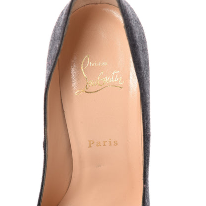 Christian Louboutin Flannel Veau Velours Taclou 120 Pumps 38 Grey 5 of 7