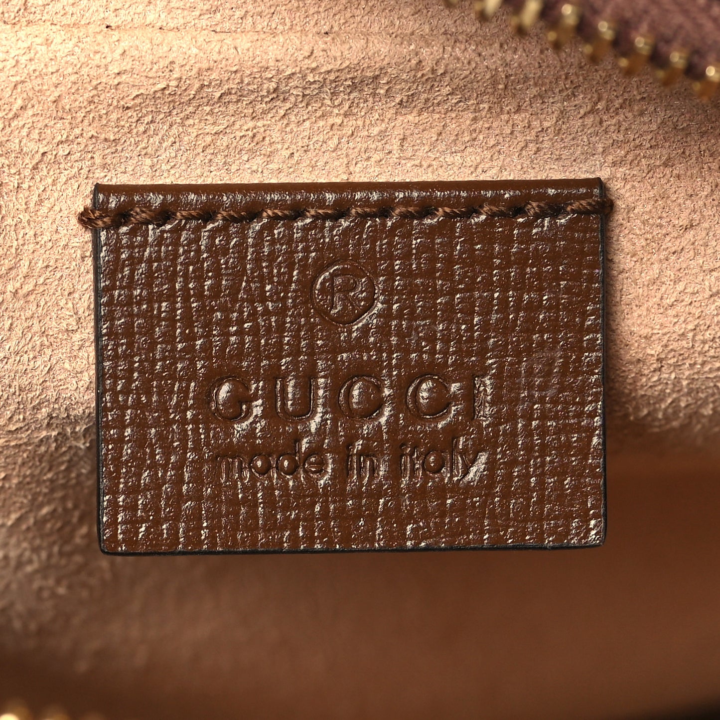 GG Supreme Monogram Textured Calfskin Retro Interlocking G Travel Pouch Beige Ebony Brown Sugar