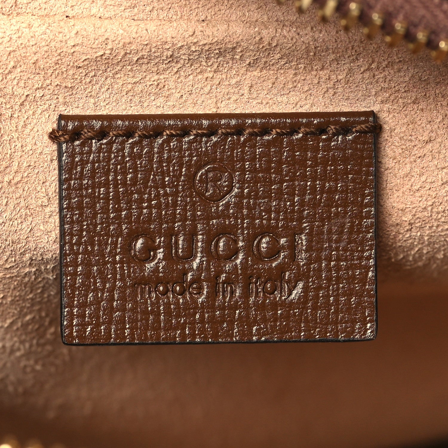 Gucci GG Supreme Monogram Textured Calfskin Retro Interlocking G Travel Pouch Beige Ebony Brown Sugar 6 of 9