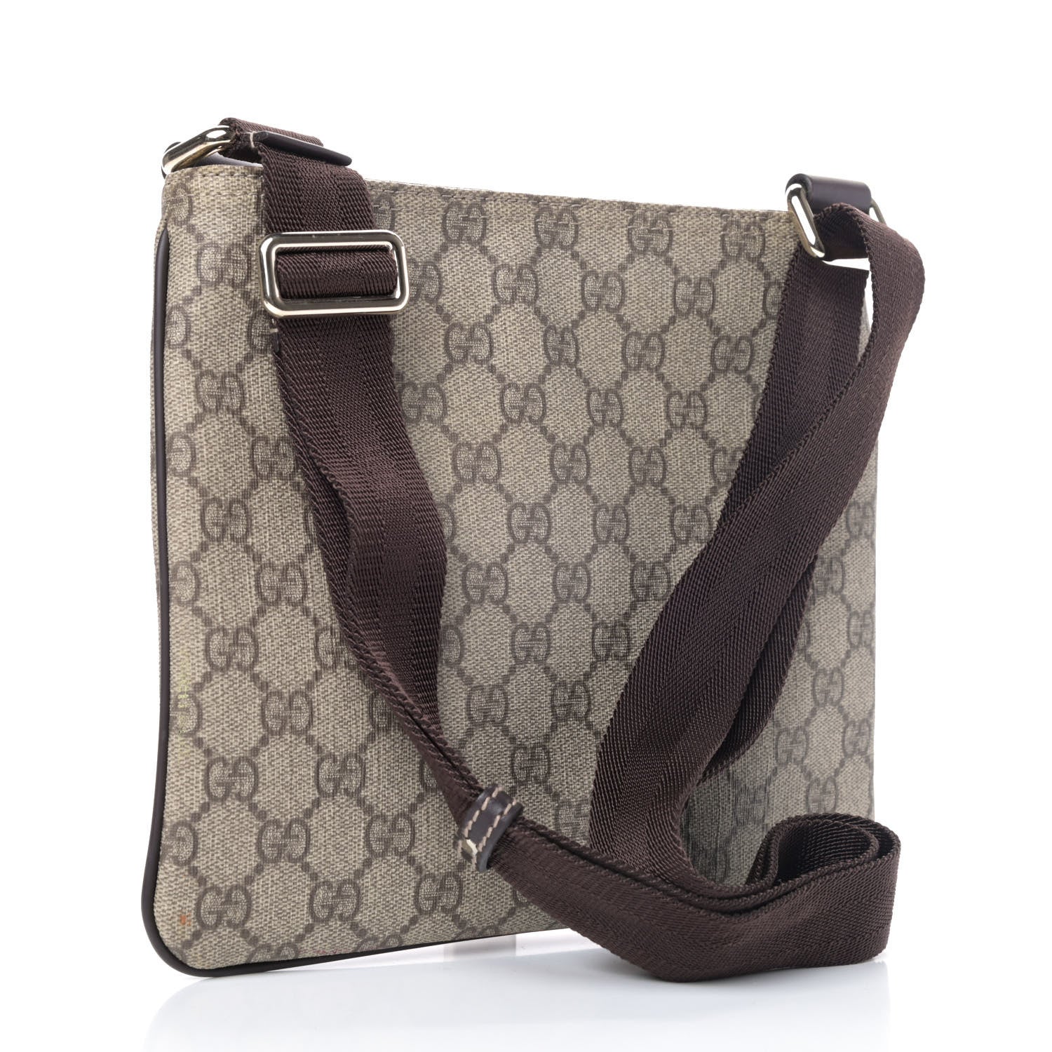 Gucci GG Supreme Monogram Small Flat Messenger Bag Dark Brown 2 of 4