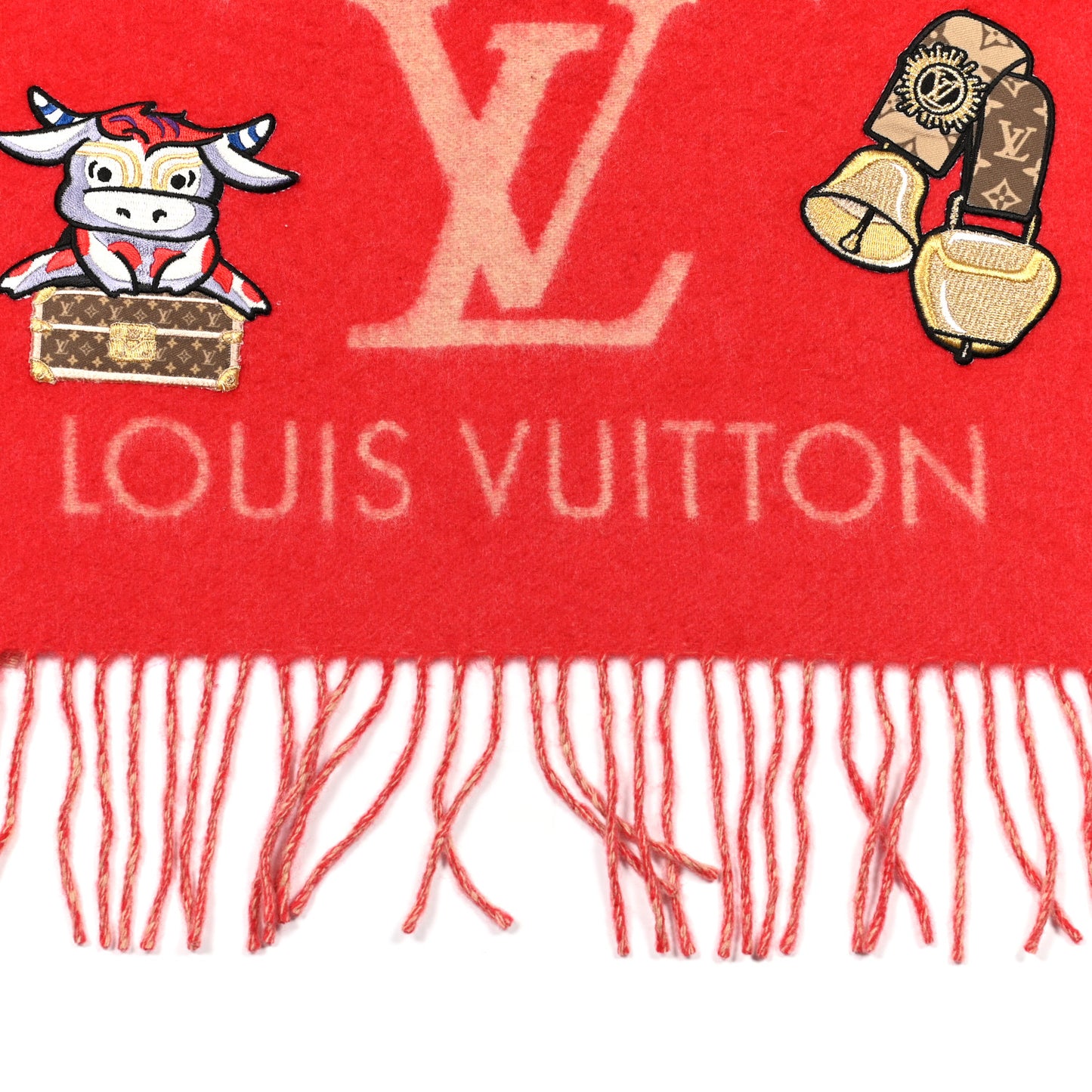 Cashmere Monogram Rodeo Reykjavik Scarf Red
