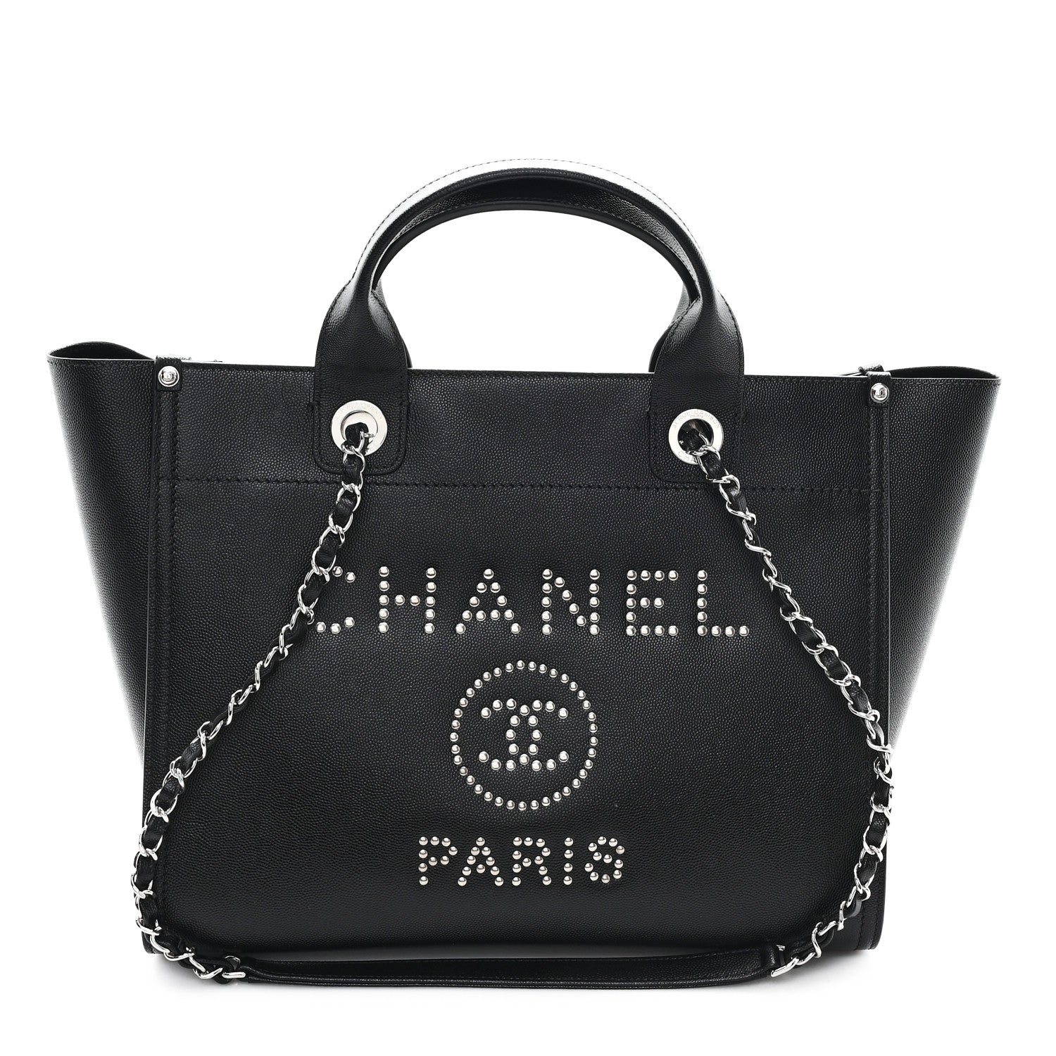 Chanel Caviar Small Studded Deauville Tote Black 1 of 10
