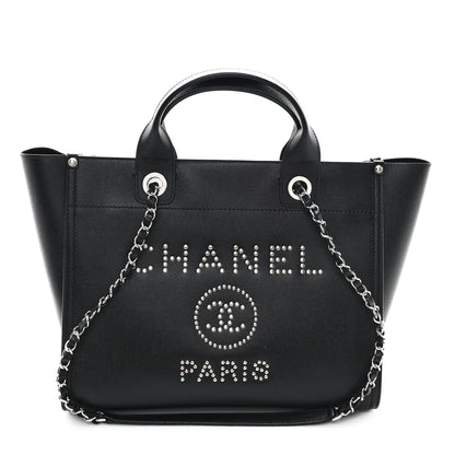 Chanel Caviar Small Studded Deauville Tote Black 1 of 10