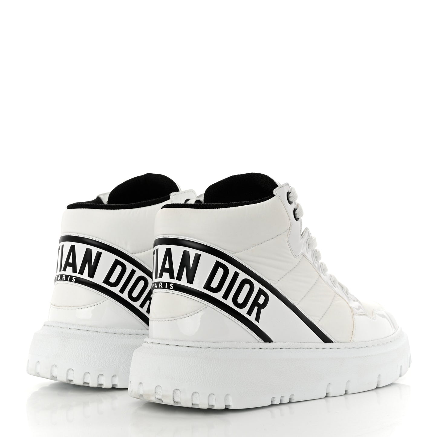 Nylon Fabric Womens D-Player High Top Sneakers 39 White Black