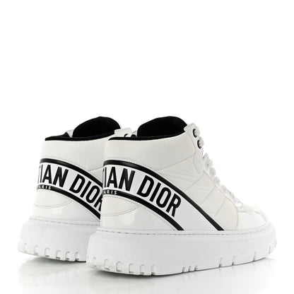 Christian Dior Nylon Fabric Womens D-Player High Top Sneakers 39 White Black 4 of 9