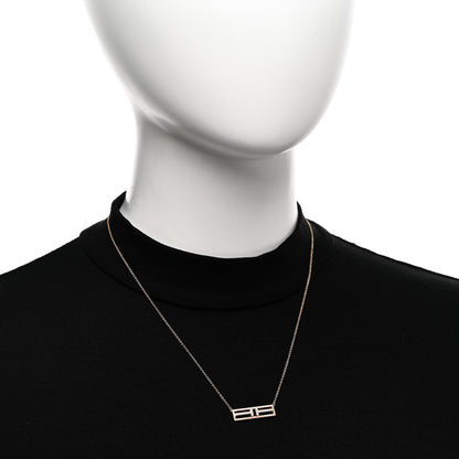 Tiffany 18K Rose Gold Diamond T Open Horizontal Bar Pendant Necklace 2 of 4