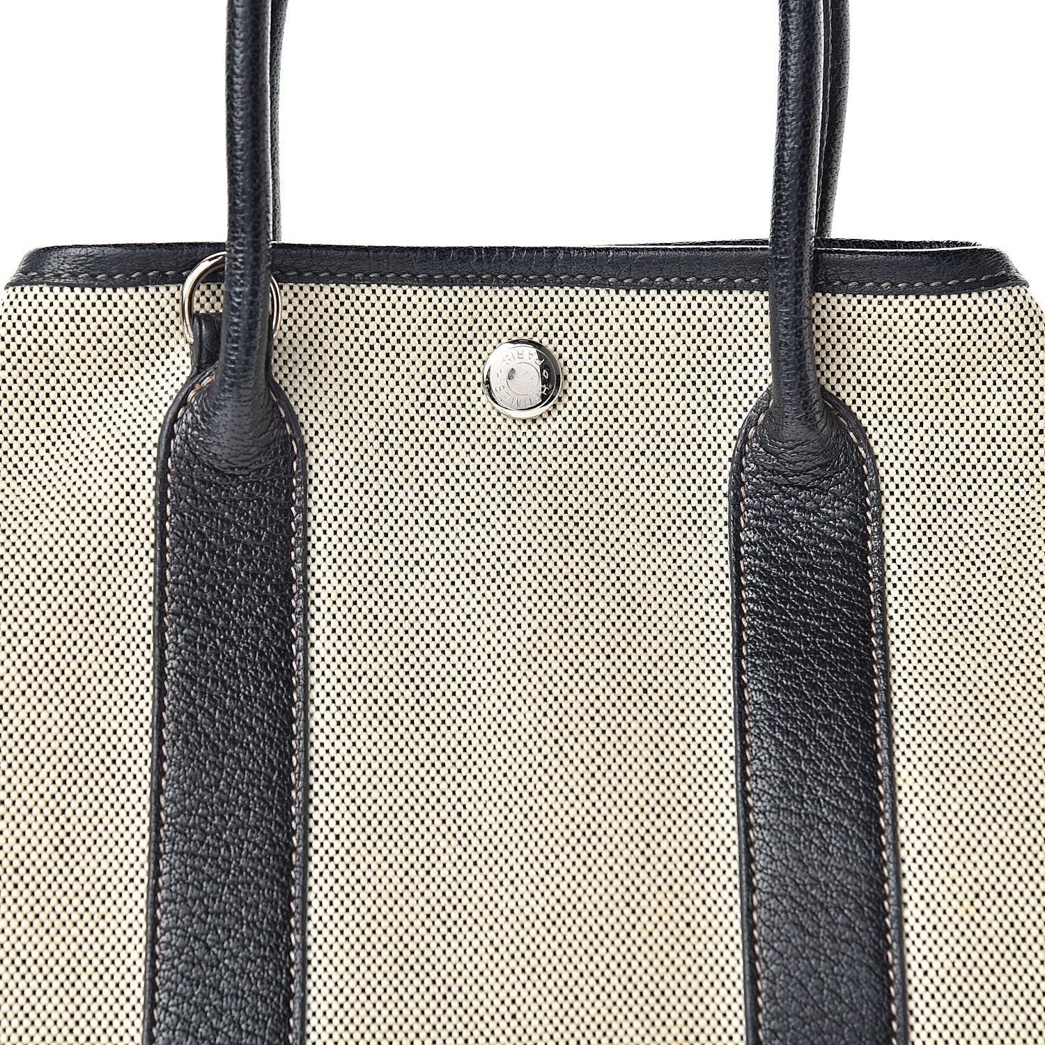 Hermes Buffle Skipper Toile Garden Party Vertical Tote Black 8 of 16