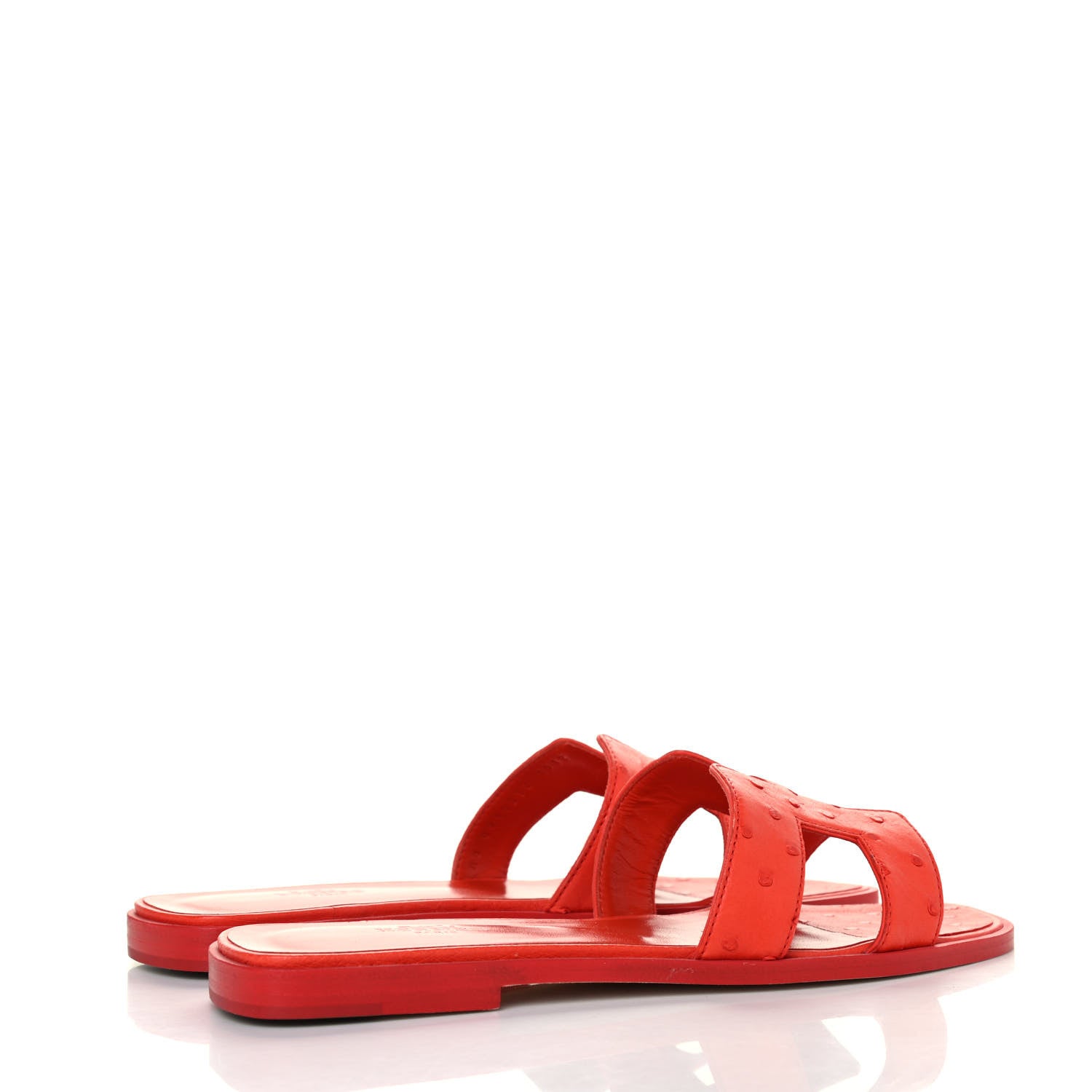 Hermes Ostrich Oran Sandals 37.5 Jasper Rouge 3 of 4