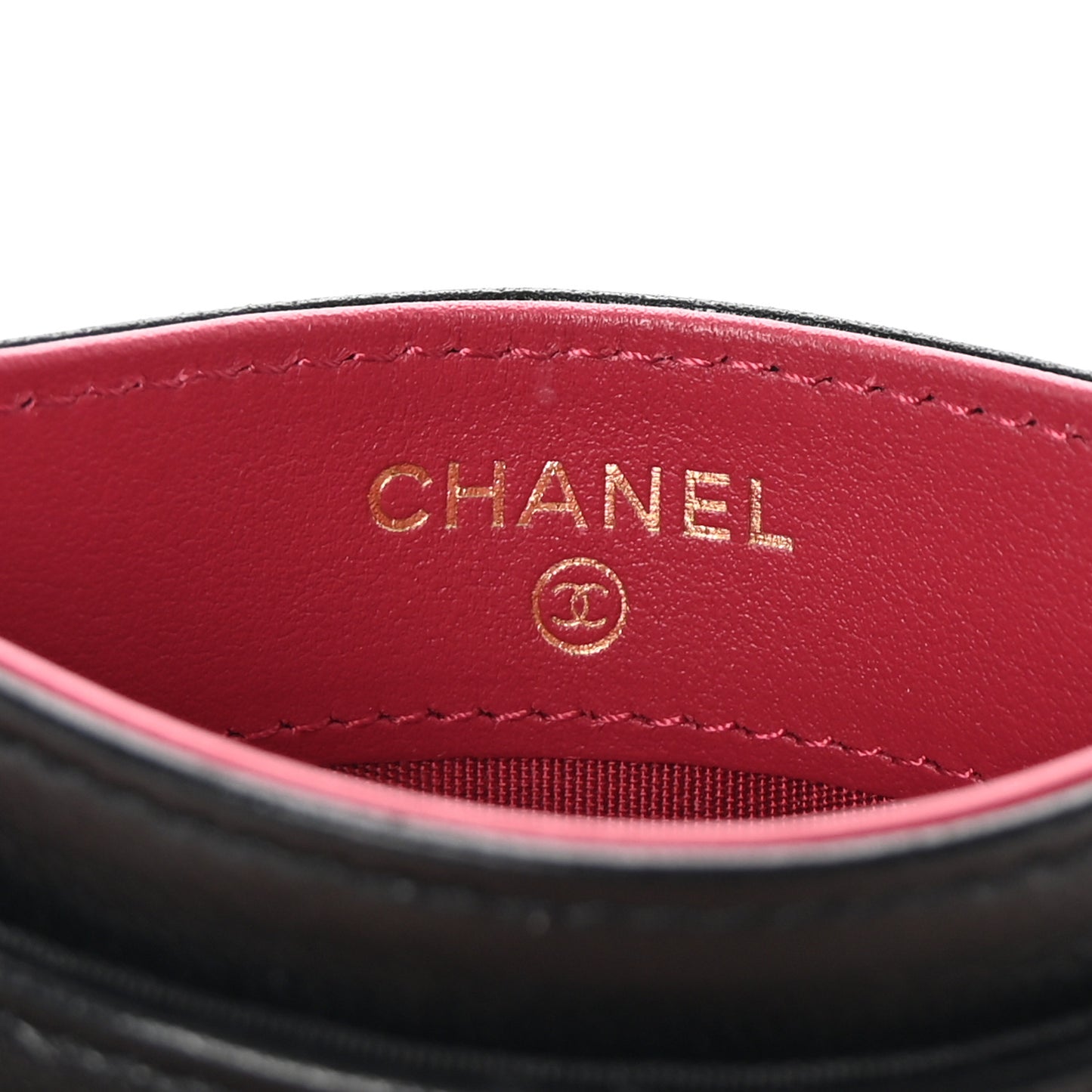 Lambskin Quilted Chanel 19 Card Holder Black