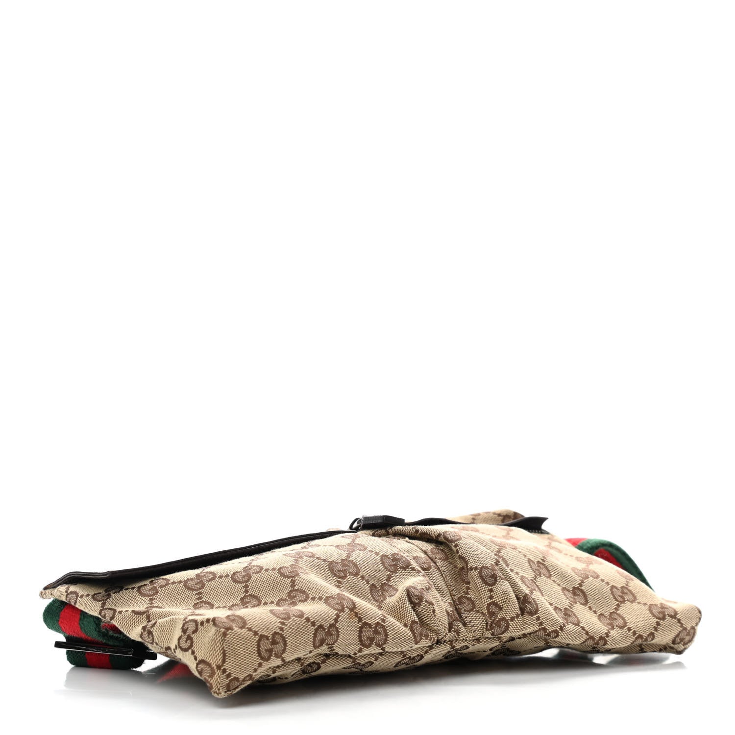 Gucci GG Monogram Web Double Pocket Belt Bag Dark Brown 3 of 9