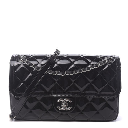 Chanel Patent Quilted Large Coco Shine Flap Black 1 of 12