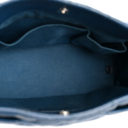Chanel Caviar Quilted CC Timeless Soft Tote Blue 5 of 13