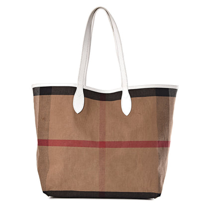 Burberry Coated Canvas Mega Check Sketchbook Large Reversible Doodle Tote White 4 of 27