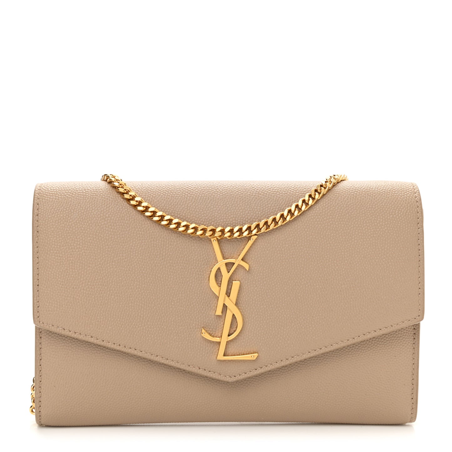 Grain De Poudre Monogram Uptown Chain Wallet Dark Beige
