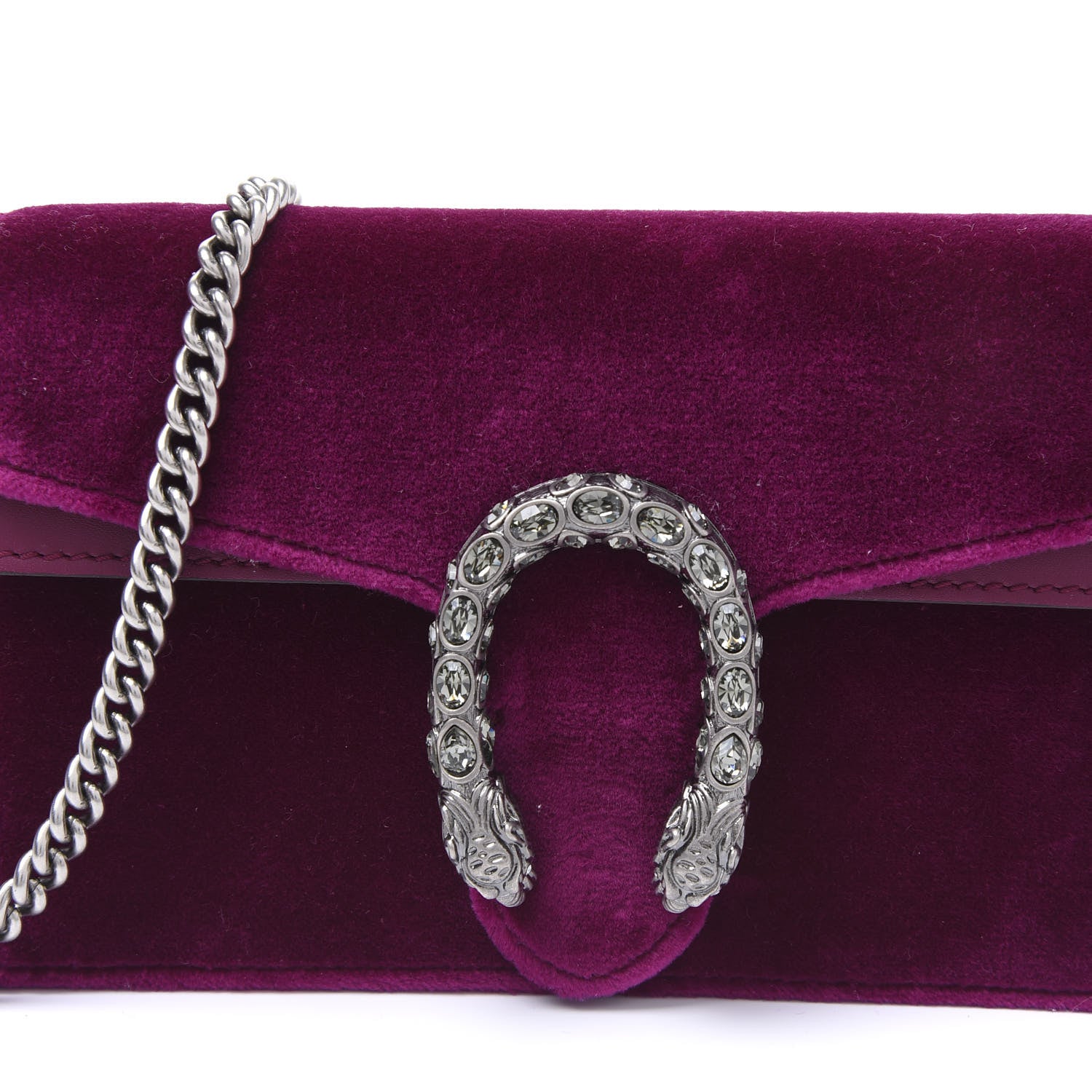 Gucci Velvet Super Mini Dionysus Shoulder Bag Fuchsia Violet Cyclamen 9 of 10