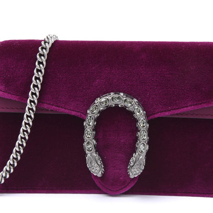 Gucci Velvet Super Mini Dionysus Shoulder Bag Fuchsia Violet Cyclamen 9 of 10