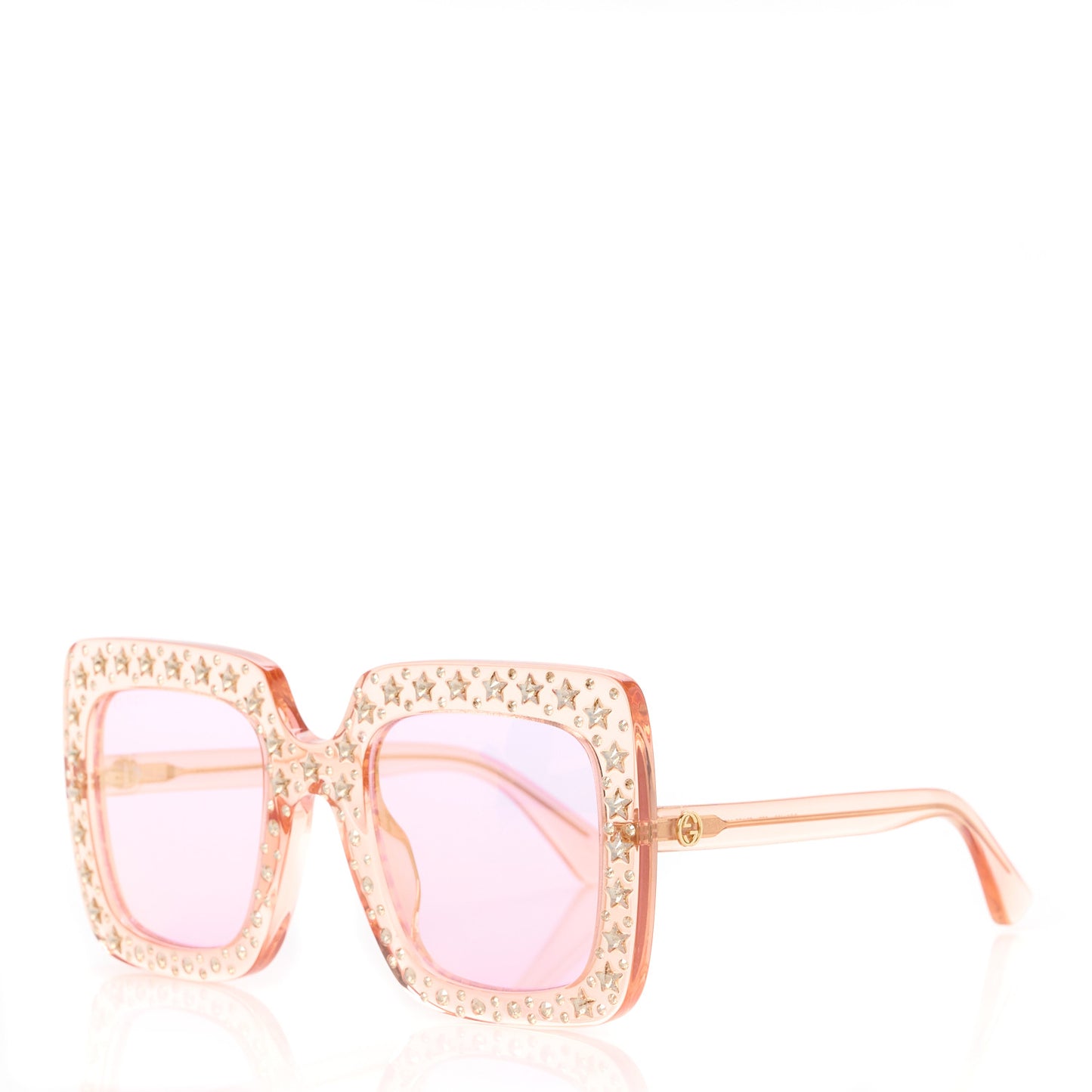 Crystal Square Frame Sunglasses GG0148S Pink