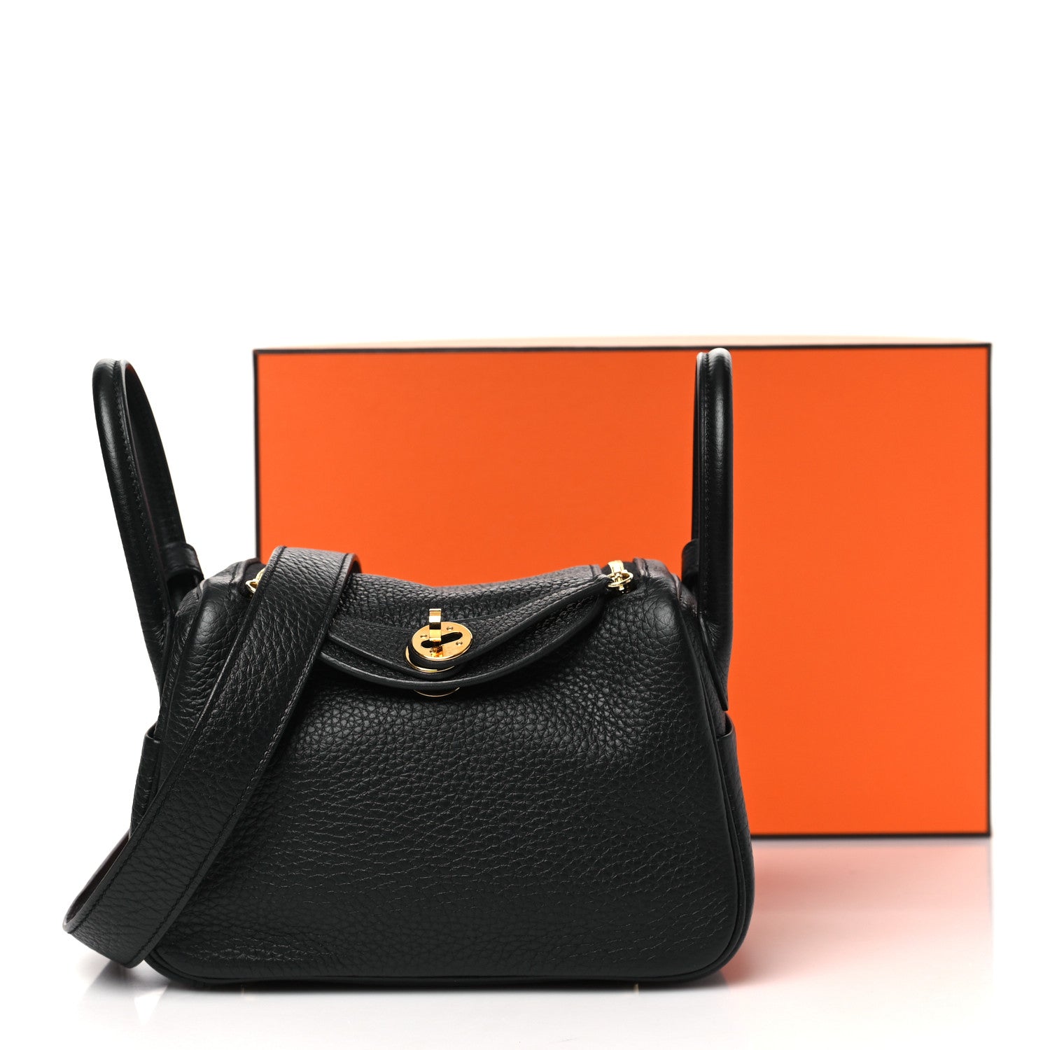 Hermes Taurillon Clemence Mini Lindy 20 Black 11 of 11