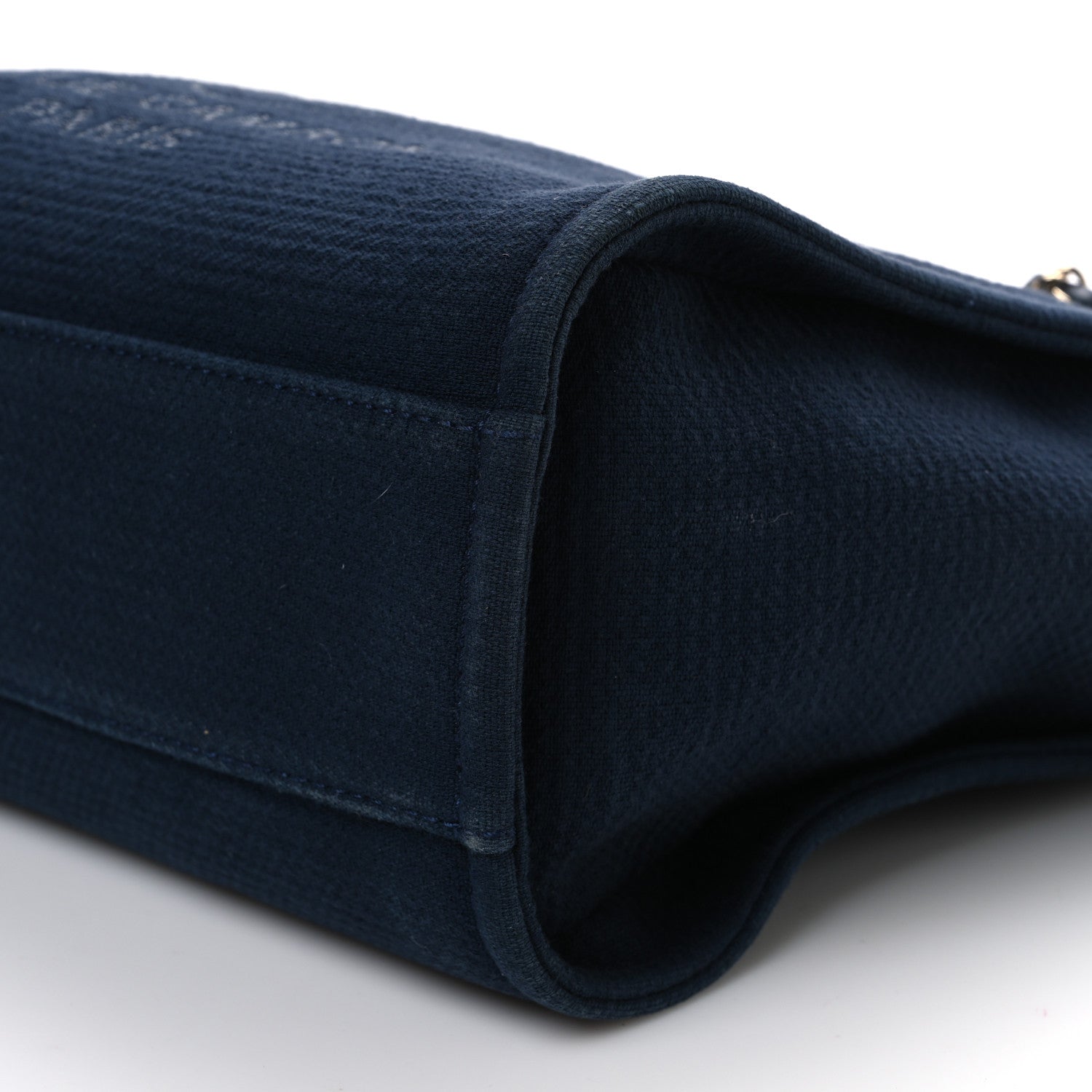 Chanel Mixed Fibers Calfskin Medium Deauville Tote Navy Blue 11 of 12
