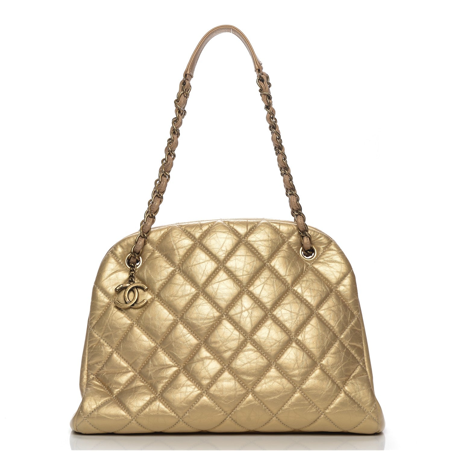 Chanel Calfskin Large Just Mademoiselle Bowling Bag Gold 1 of 7