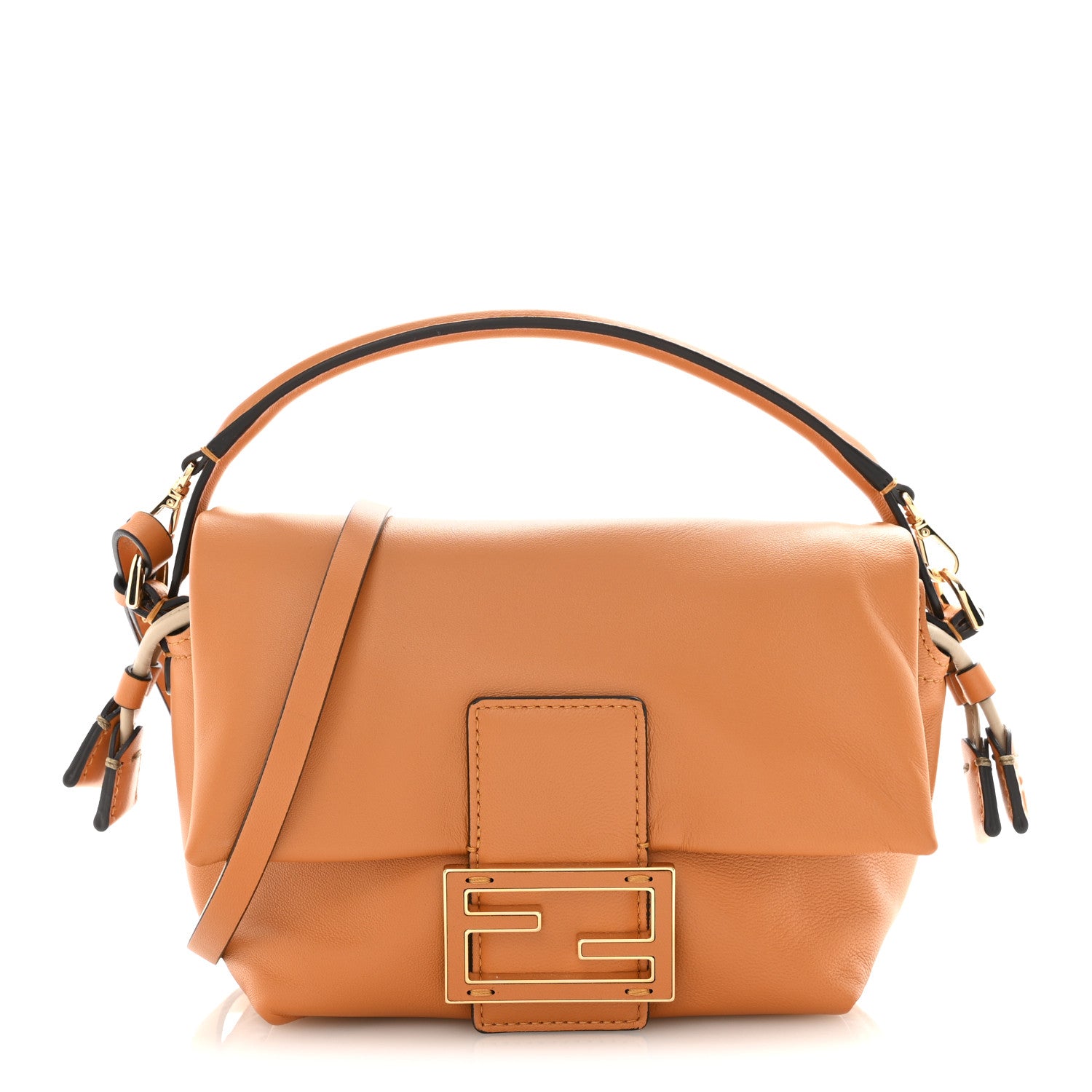 Fendi Shiny Nappa Small Mamma Baguette Burnt Orange 1 of 10