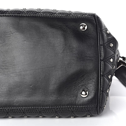 Versace Nappa Trapuntata Triangle Quilted Studded Duffle Black 10 of 12