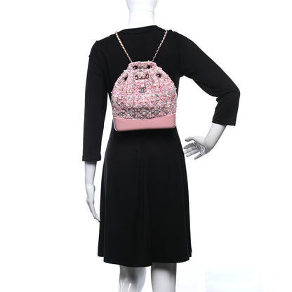 Chanel Tweed Calfskin Quilted Gabrielle Backpack Pink 2 of 14