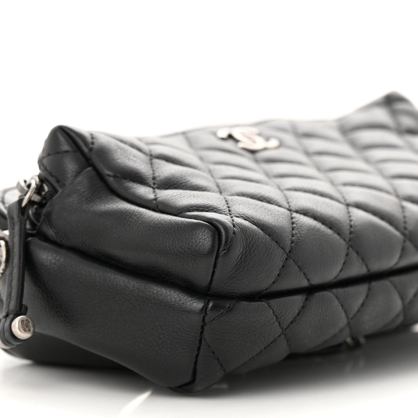 Calfskin Quilted Waist Bag Black